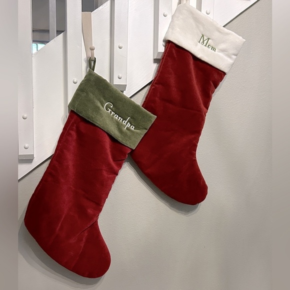 Pottery Barn Red & Green Christmas Holiday Stocking, Grandpa, size medium - Picture 9 of 9